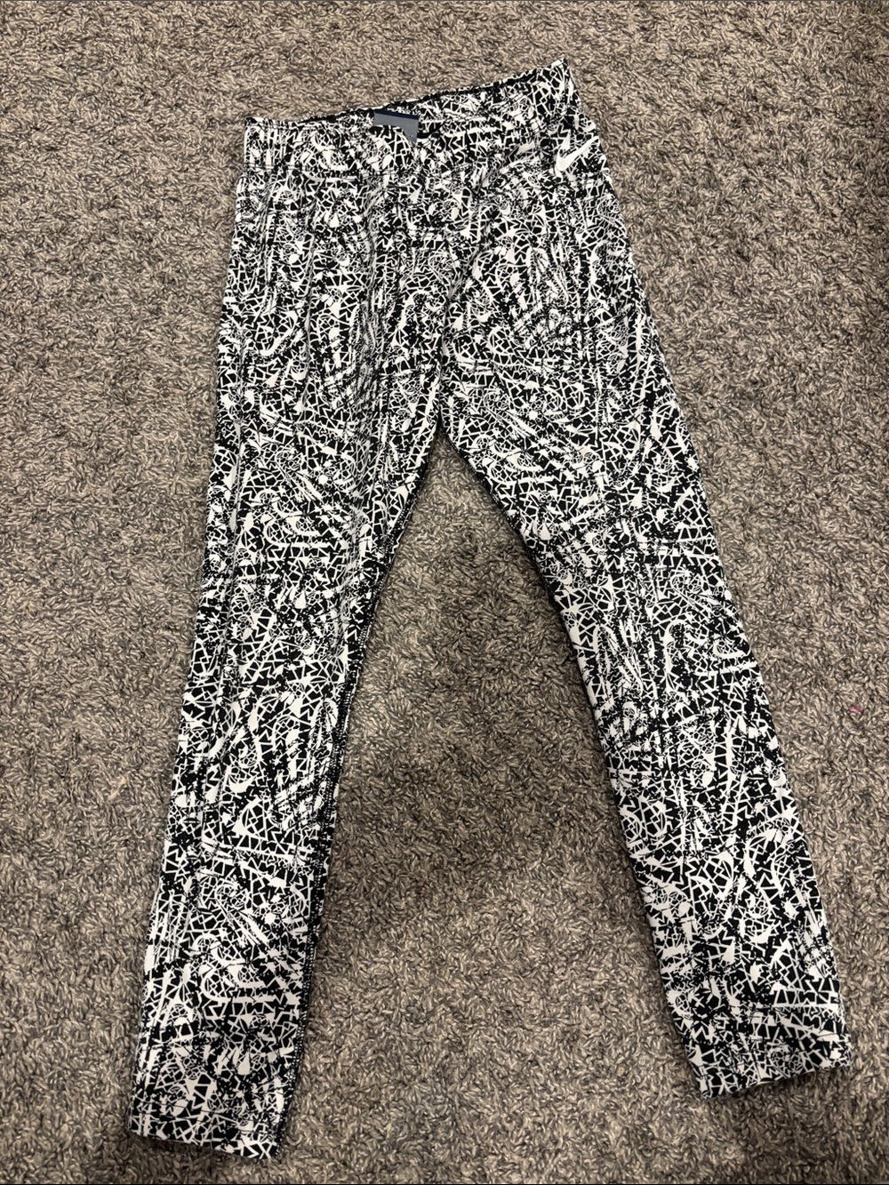 Nike Black & White Splash-Print Kids Leggings